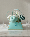 Teal Butterfly Floral Candle Set