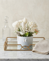 White Marble Floral Candle Set
